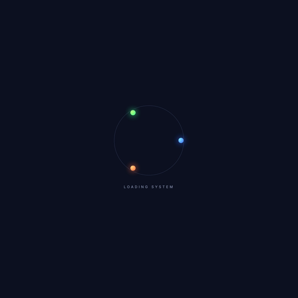 Orbit Loader — 軌道型ローディングアニメ（SaaS/テック向け）